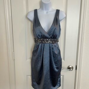 Jodi Kristopher Juniors Metallic Blue/ Gray Mini Dress Size 5